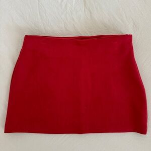 Red Suade Mini Skirt